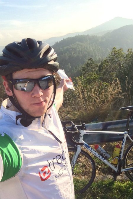 Liam enjoying the views on a ride